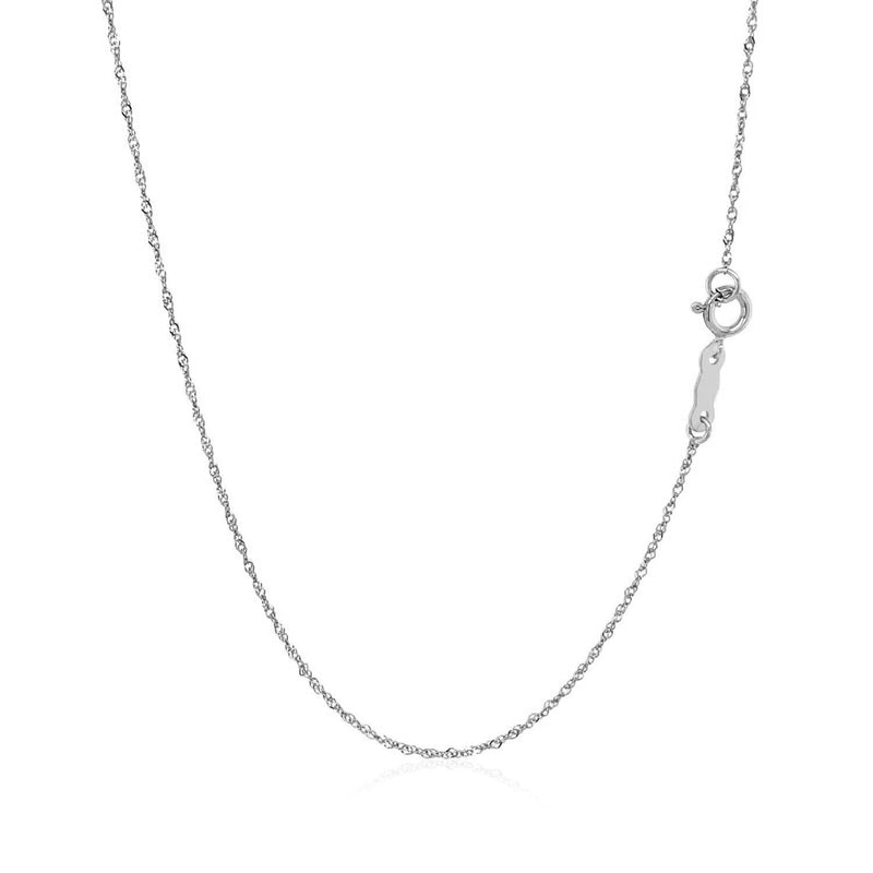 Bids.com 14k White Gold Singapore Chain 0.8mm Necklaces White Smoke 16 / White Gold,18 / White Gold