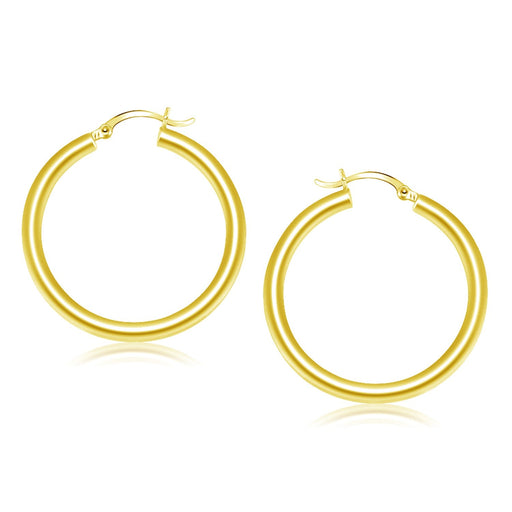 Bids.com 14k Yellow Gold Polished Hoop Earrings (40 mm) Earrings White Smoke Yellow Gold