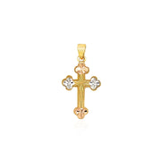 Bids.com 14k Tri Color Gold Cross Pendant Pendants White Smoke Tri-Color Gold