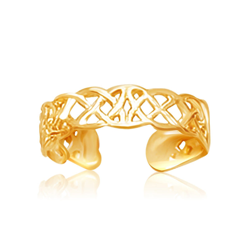 Bids.com 14k Yellow Gold Toe Ring in a Celtic Knot Style Rings White Smoke Yellow Gold
