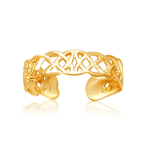 Bids.com 14k Yellow Gold Toe Ring in a Celtic Knot Style Rings White Smoke Yellow Gold