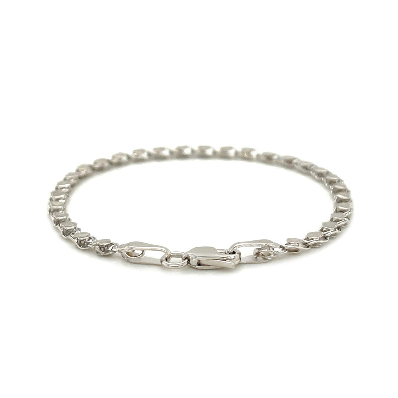 Bids.com 2.9mm 14k White Gold Heart Bracelet Bracelets White Smoke 5.5 / White Gold,7 / White Gold,8 / White Gold