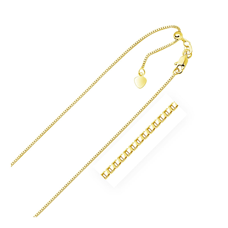 Bids.com 14k Yellow Gold Adjustable Box Chain 0.85mm Necklaces White Smoke 22 / Yellow Gold,30 / Yellow Gold