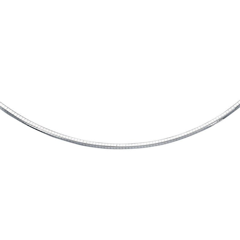 Bids.com 14k White Gold Chain in a Classic Omega Design (4 mm) Necklaces White Smoke 16 / White Gold,18 / White Gold,20 / White Gold