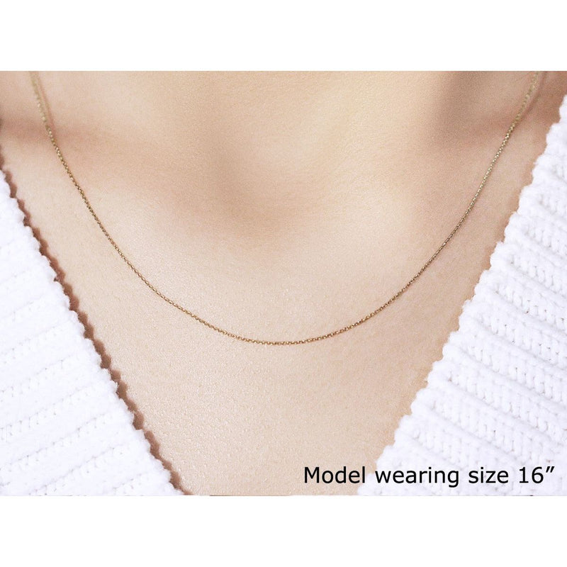 Bids.com 10k Yellow Gold Cable Link Chain (0.50 mm) Necklaces Light Gray 18 / Yellow Gold