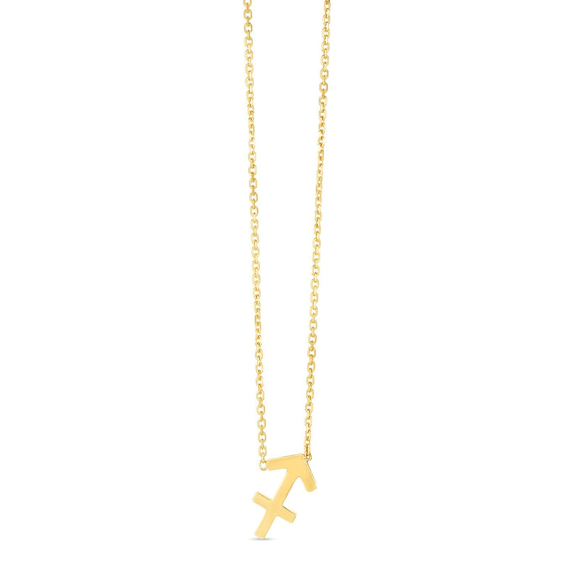 Bids.com 14K Yellow Gold Sagittarius Necklace Necklaces White Smoke 18 / Yellow Gold
