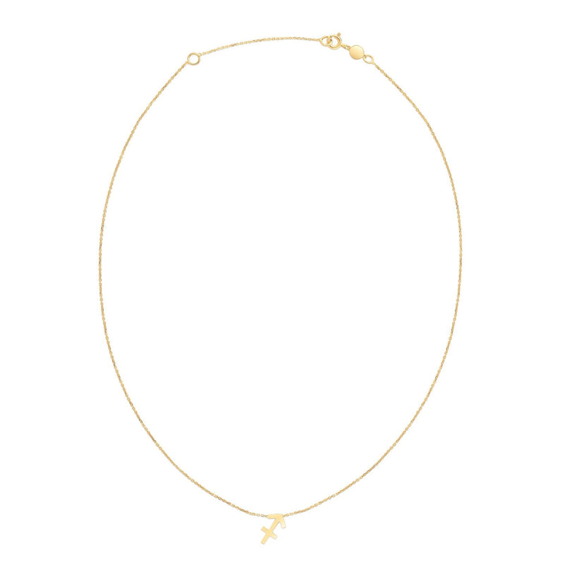 Bids.com 14K Yellow Gold Sagittarius Necklace Necklaces White Smoke 18 / Yellow Gold