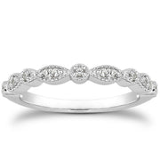 Bids.com 14k White Gold Vintage Look Fancy Pave Diamond Milgrain Wedding Ring Band Rings White Smoke 4 / White Gold,4.5 / White Gold,5 / White Gold,5.5 / White Gold,6 / White Gold,6.5 / White Gold,7 / White Gold,7.5 / White Gold,8 / White Gold,8.5 / White Gold,9 / White Gold