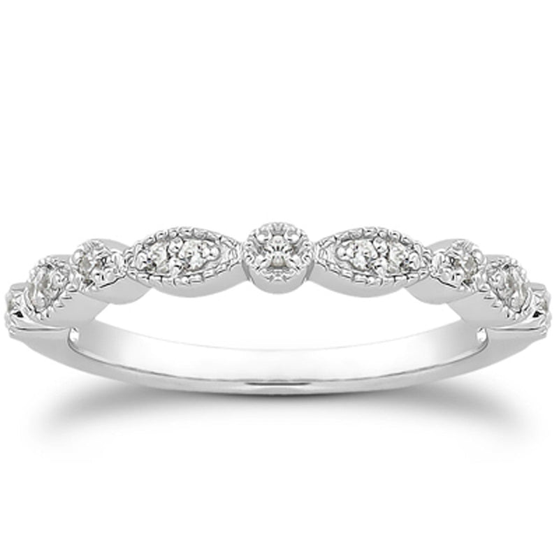 Bids.com 14k White Gold Vintage Look Fancy Pave Diamond Milgrain Wedding Ring Band Rings White Smoke 4 / White Gold,4.5 / White Gold,5 / White Gold,5.5 / White Gold,6 / White Gold,6.5 / White Gold,7 / White Gold,7.5 / White Gold,8 / White Gold,8.5 / White Gold,9 / White Gold