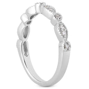 Bids.com 14k White Gold Vintage Look Fancy Pave Diamond Milgrain Wedding Ring Band Rings White Smoke 4 / White Gold,4.5 / White Gold,5 / White Gold,5.5 / White Gold,6 / White Gold,6.5 / White Gold,7 / White Gold,7.5 / White Gold,8 / White Gold,8.5 / White Gold,9 / White Gold