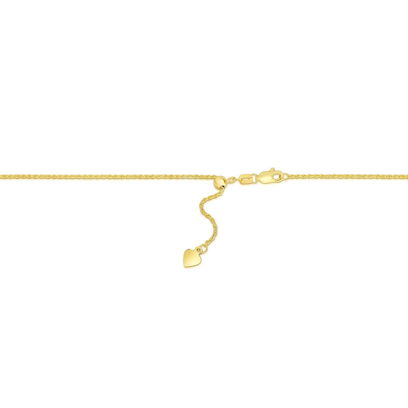 Bids.com 14k Yellow Gold Adjustable Rope Chain 1.0mm Necklaces White Smoke 22 / Yellow Gold,One / Yellow Gold