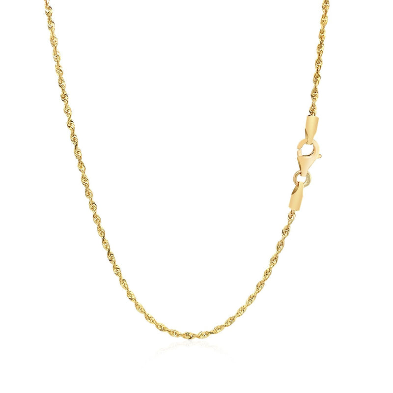 Bids.com 14k Yellow Gold Solid Diamond Cut Rope Chain (1.60 mm) Necklaces White Smoke 16 / Yellow Gold,18 / Yellow Gold,20 / Yellow Gold,22 / Yellow Gold,24 / Yellow Gold,26 / Yellow Gold