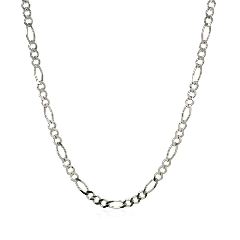 Bids.com 2.6mm 14k White Gold Solid Figaro Chain Necklaces White Smoke 16 / White Gold,18 / White Gold,20 / White Gold,24 / White Gold,One / White Gold