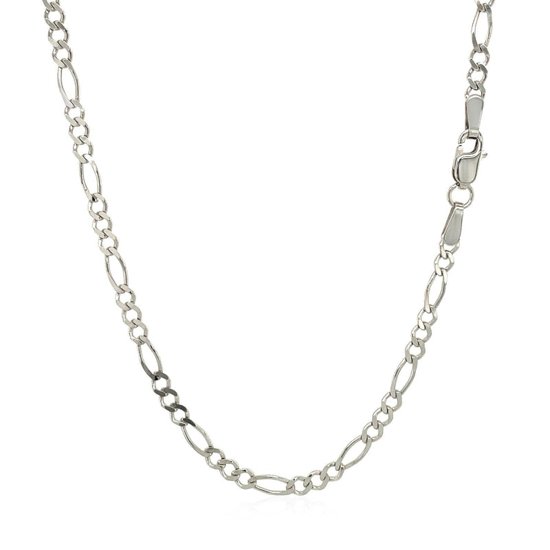 Bids.com 2.6mm 14k White Gold Solid Figaro Chain Necklaces White Smoke 16 / White Gold,18 / White Gold,20 / White Gold,24 / White Gold,One / White Gold