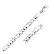 Bids.com 6.0mm 14k White Gold Solid Figaro Bracelet Bracelets White Smoke 8 / White Gold