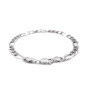 Bids.com 6.0mm 14k White Gold Solid Figaro Bracelet Bracelets White Smoke 8 / White Gold