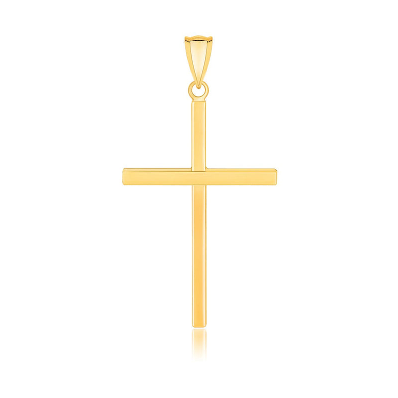 Bids.com 14k Yellow Gold Polished Flat Cross Pendant Pendants White Smoke Yellow Gold