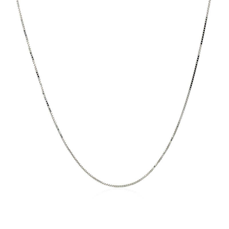 Bids.com 14k White Gold Adjustable Box Chain 0.6mm Necklaces White Smoke 18 / White Gold,20 / White Gold