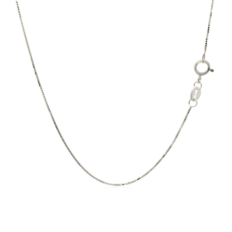 Bids.com 14k White Gold Adjustable Box Chain 0.6mm Necklaces White Smoke 18 / White Gold,20 / White Gold