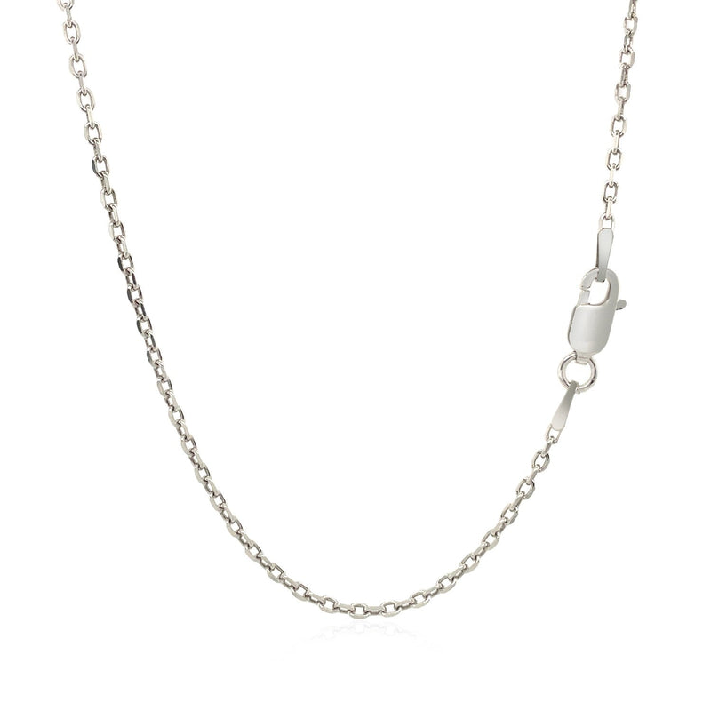Bids.com Sterling Silver Rhodium Plated Cable Chain 1.5mm Necklaces White Smoke 16 / Sterling Silver,18 / Sterling Silver,20 / Sterling Silver,22 / Sterling Silver,24 / Sterling Silver,30 / Sterling Silver