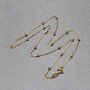 Bids.com Diamond Cut Bead Links Pendant Chain in 14k Two Tone Gold (3.5mm) Necklaces Dark Gray 16 / Two-Tone Gold,18 / Two-Tone Gold