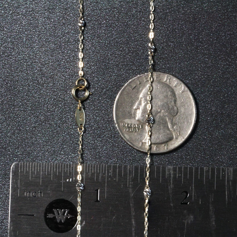 Bids.com Diamond Cut Bead Links Pendant Chain in 14k Two Tone Gold (3.5mm) Necklaces Dark Slate Gray 16 / Two-Tone Gold,18 / Two-Tone Gold