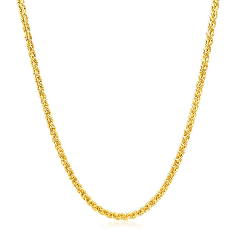 Bids.com 2.1mm 14k Yellow Gold Round Wheat Chain Necklaces White Smoke 16 / Yellow Gold,18 / Yellow Gold,20 / Yellow Gold,22 / Yellow Gold,24 / Yellow Gold,30 / Yellow Gold,One / Yellow Gold