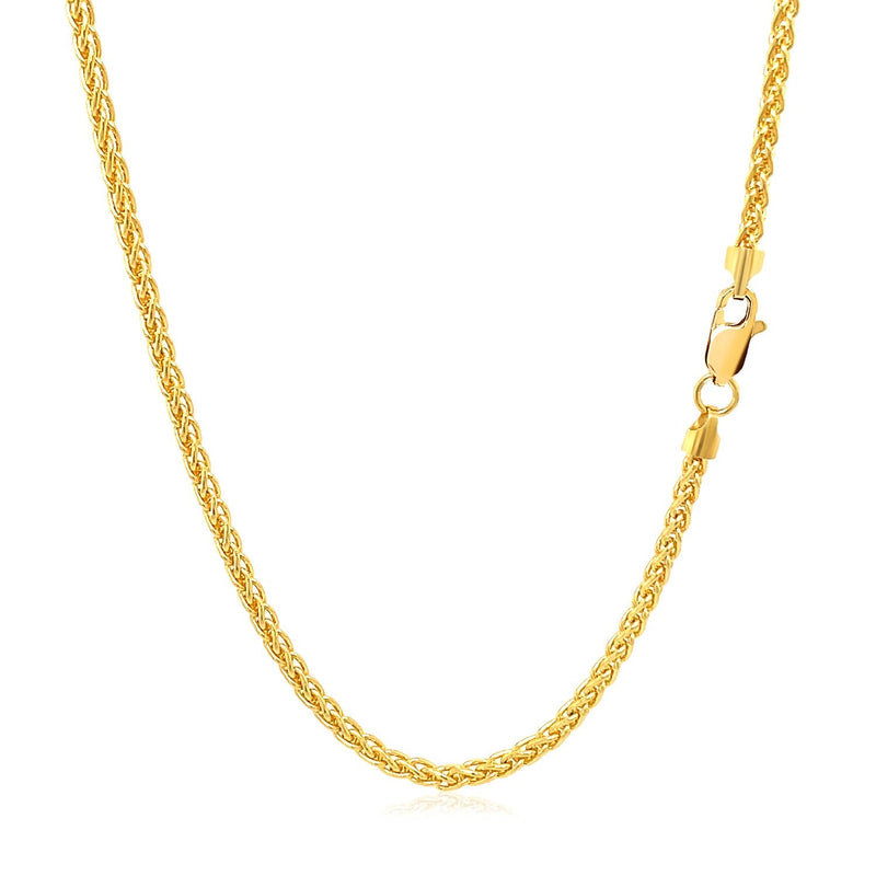 Bids.com 2.1mm 14k Yellow Gold Round Wheat Chain Necklaces White Smoke 16 / Yellow Gold,18 / Yellow Gold,20 / Yellow Gold,22 / Yellow Gold,24 / Yellow Gold,30 / Yellow Gold,One / Yellow Gold