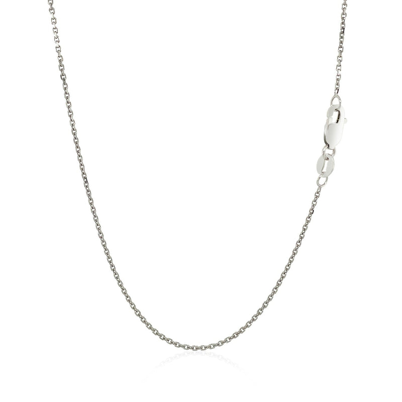 Bids.com 18k White Gold Cable Chain 1.1mm Necklaces White Smoke 16 / White Gold,18 / White Gold,One / White Gold