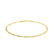 Bids.com 14k Yellow Gold Figaro Bracelet 1.5mm Bracelets White Smoke 7 / Yellow Gold