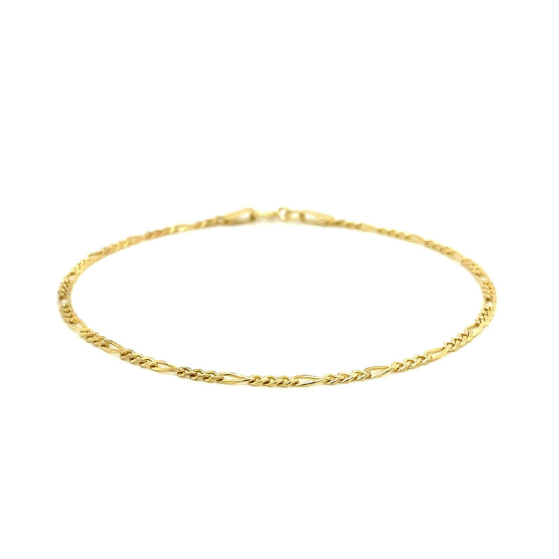 Bids.com 14k Yellow Gold Figaro Bracelet 1.5mm Bracelets White Smoke 7 / Yellow Gold