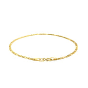 Bids.com 14k Yellow Gold Figaro Bracelet 1.5mm Bracelets White Smoke 7 / Yellow Gold