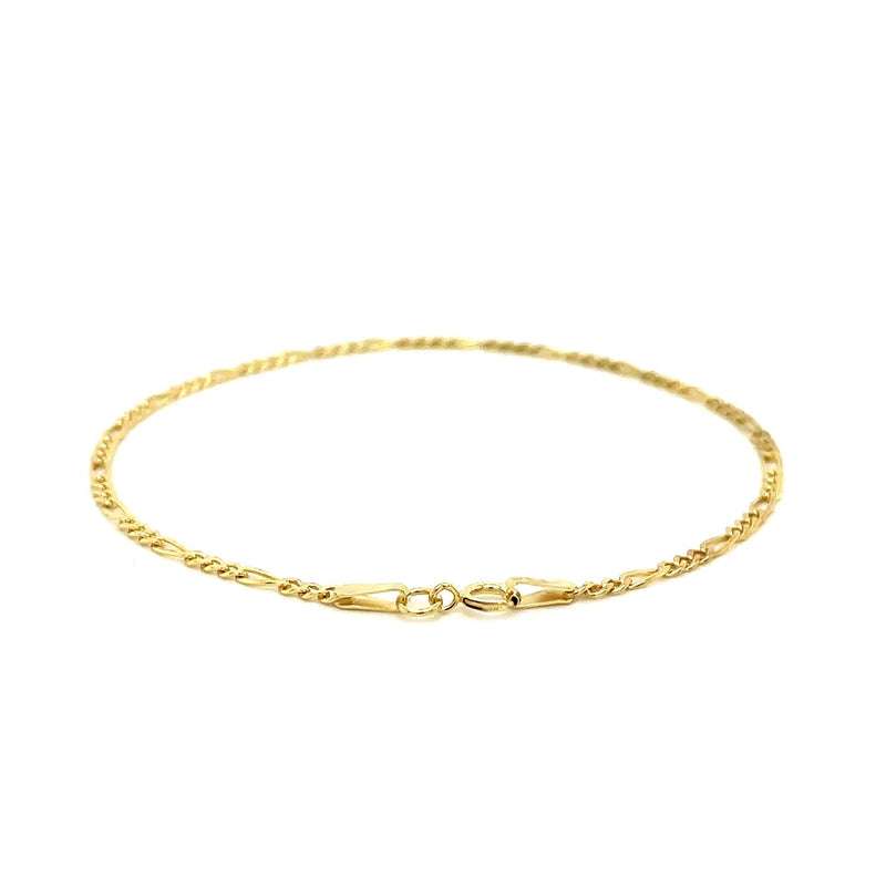 Bids.com 14k Yellow Gold Figaro Bracelet 1.5mm Bracelets White Smoke 7 / Yellow Gold