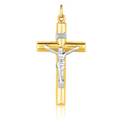 Bids.com 14k Two Tone Gold Cross Pendant Pendants White Smoke Two-Tone Gold