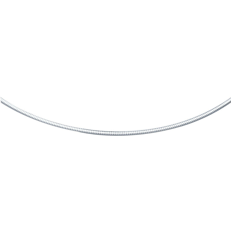 Bids.com 14k White Gold Classic Omega Style Chain (2 mm) Necklaces White Smoke 16 / White Gold,18 / White Gold