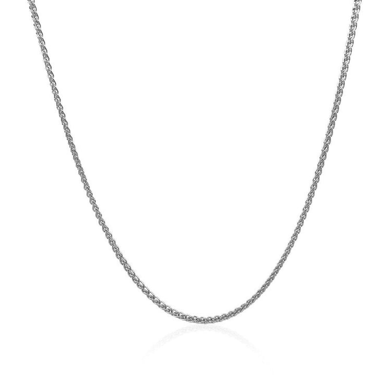 Bids.com 14k White Gold Diamond Cut Round Wheat Chain 1.2mm Necklaces White Smoke 16 / White Gold,18 / White Gold,20 / White Gold,24 / White Gold,30 / White Gold,One / White Gold