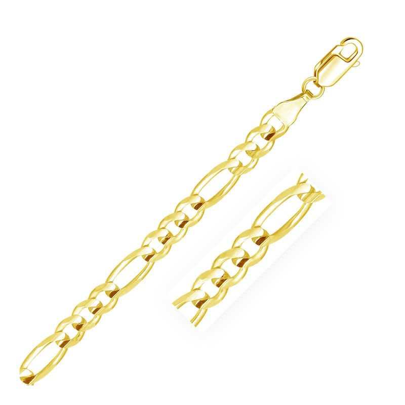 Bids.com 10K Yellow Gold Solid Figaro Chain (5.30 mm) Necklaces White Smoke 18 / Yellow Gold,20 / Yellow Gold,22 / Yellow Gold,24 / Yellow Gold,30 / Yellow Gold