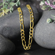 Bids.com 10K Yellow Gold Solid Figaro Chain (5.30 mm) Necklaces Black 18 / Yellow Gold,20 / Yellow Gold,22 / Yellow Gold,24 / Yellow Gold,30 / Yellow Gold