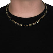 Bids.com 10K Yellow Gold Solid Figaro Chain (5.30 mm) Necklaces Black 18 / Yellow Gold,20 / Yellow Gold,22 / Yellow Gold,24 / Yellow Gold,30 / Yellow Gold