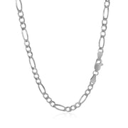 Bids.com 3.8mm 14k White Gold Solid Figaro Chain Necklaces White Smoke 18 / White Gold,20 / White Gold,22 / White Gold,24 / White Gold,One / White Gold