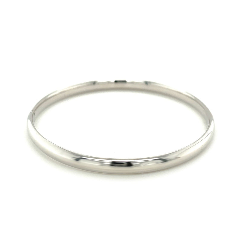 Bids.com Classic Bangle in 14k White Gold (5.0mm) Bracelets White Smoke 7 / White Gold,8 / White Gold