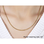 Bids.com 2.6mm 14k Yellow Gold Diamond Cut Cable Link Chain Necklaces Tan 18 / Yellow Gold,20 / Yellow Gold,22 / Yellow Gold,24 / Yellow Gold