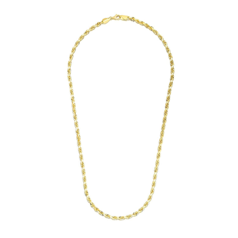 Bids.com 3.5mm 14k Yellow Gold Solid Diamond Cut Rope Chain Necklaces White Smoke 18 / Yellow Gold,20 / Yellow Gold,22 / Yellow Gold,24 / Yellow Gold,30 / Yellow Gold,One / Yellow Gold