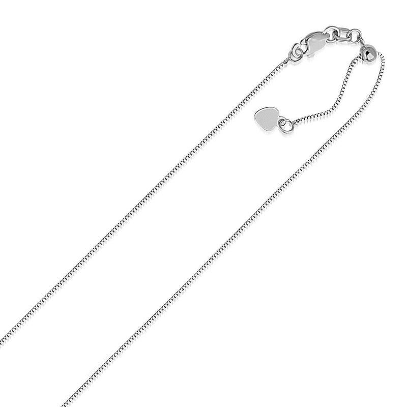 Bids.com 14k White Gold Adjustable Box Chain 0.7mm Necklaces White Smoke 22 / White Gold,One / White Gold