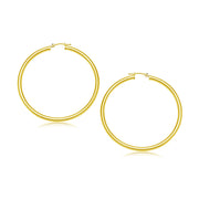 Bids.com 14k Yellow Gold Polished Hoop Earrings (3x30mm) Earrings White Smoke Yellow Gold