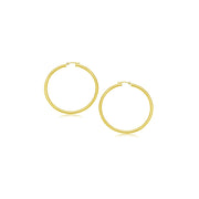 Bids.com 14k Yellow Gold Polished Hoop Earrings (15 mm) Earrings White Smoke Yellow Gold