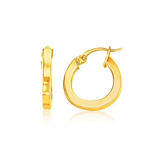 Bids.com 14k Yellow Gold Flat Side Small Hoop Earrings Earrings White Smoke Yellow Gold