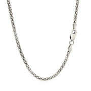 Bids.com Rhodium Plated 2.5mm Sterling Silver Popcorn Style Chain Necklaces White Smoke 16 / Sterling Silver,18 / Sterling Silver,20 / Sterling Silver,24 / Sterling Silver