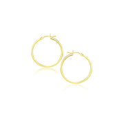 Bids.com 14k Yellow Gold Polished Hoop Earrings (20 mm) Earrings White Smoke Yellow Gold