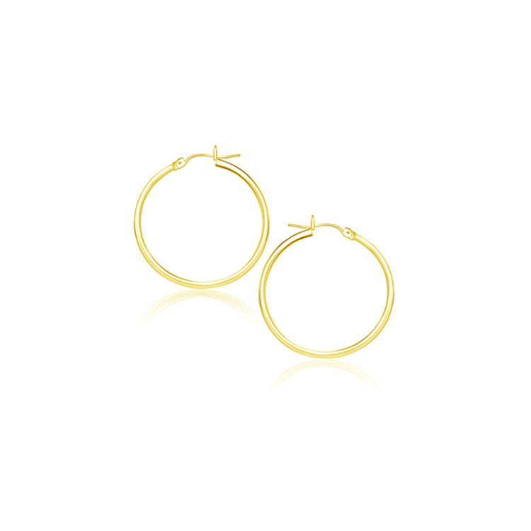 Bids.com 14k Yellow Gold Polished Hoop Earrings (20 mm) Earrings White Smoke Yellow Gold